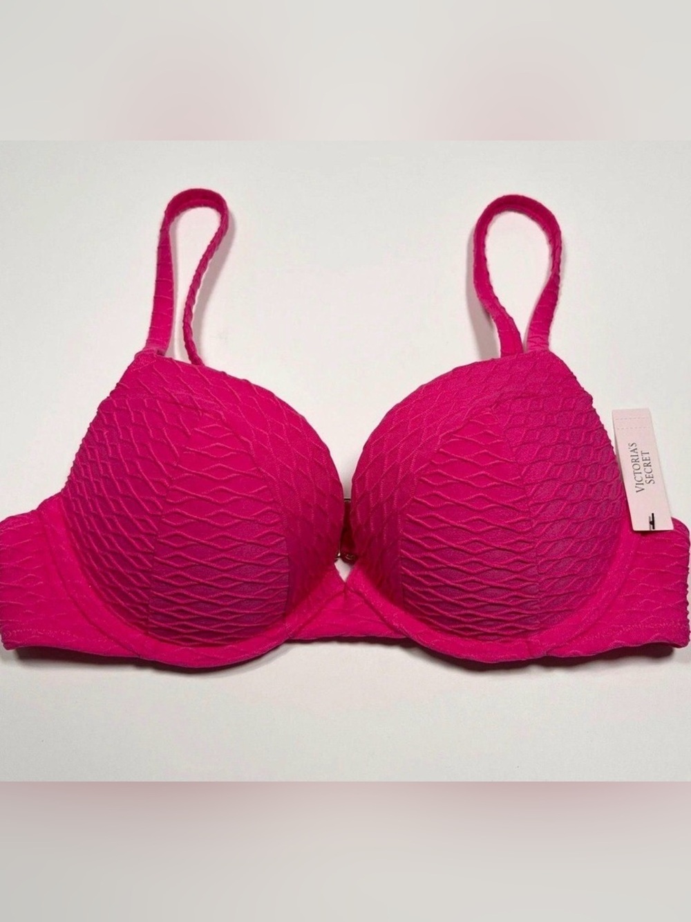 Victorias Secret Women's Fuchsia Textured Push-Up Bikini top 34 C